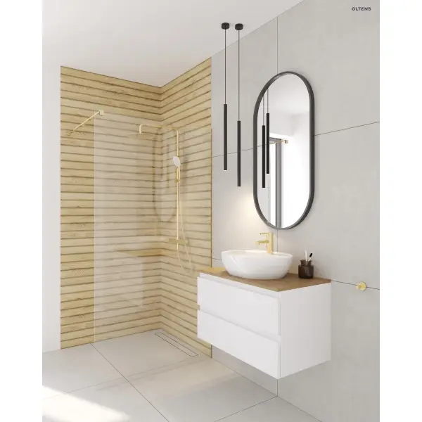 Oltens Atran (S) zestaw prysznicowy z deszczownicą kwadratową złoty 36501800