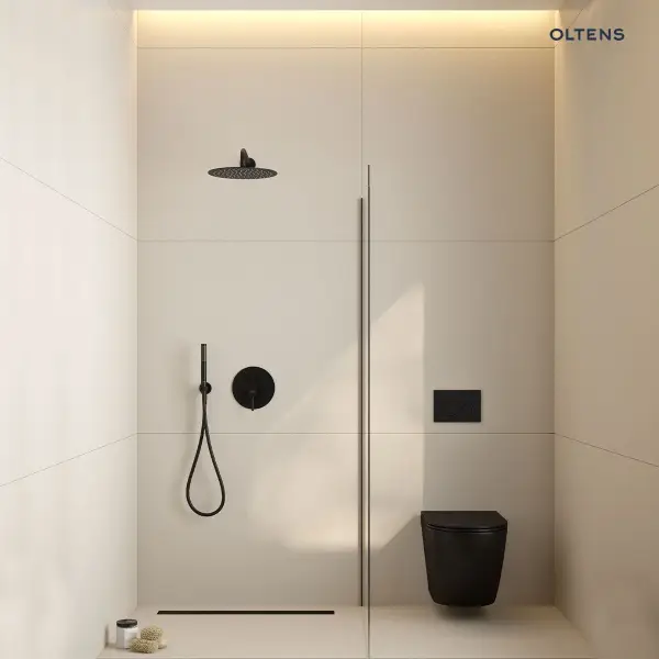 Oltens Atran (S) zestaw prysznicowy z deszczownicą czarny 36501300