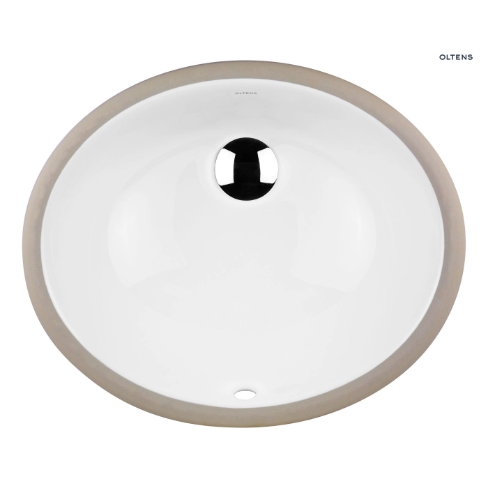 Oltens Lysake umywalka 48,5 cm nablatowa okrągła z powłoką SmartClean biała 41807000
