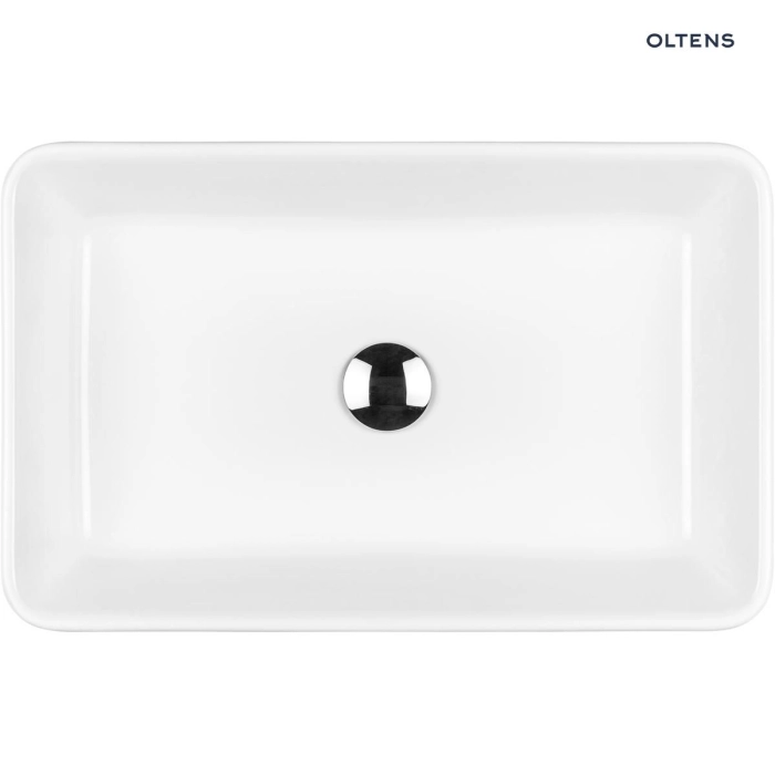 Oltens Fossa umywalka 55x34 cm nablatowa prostokątna z powłoką SmartClean biała 40801000