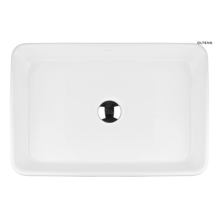 Oltens Hadsel umywalka 38,5 cm nablatowa kwadratowa z powłoką SmartClean biała 40807000
