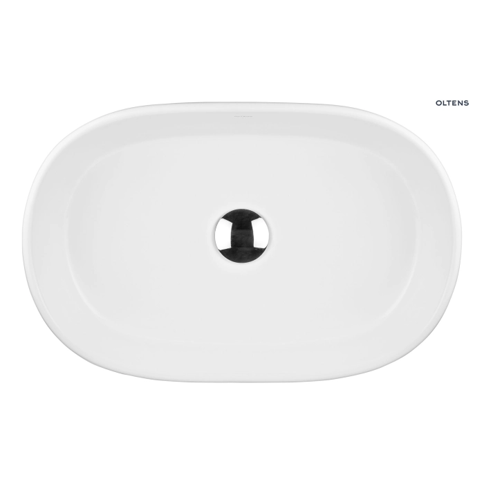 Oltens Fana umywalka 42 cm nablatowa okrągła z powłoką SmartClean biała 40812000