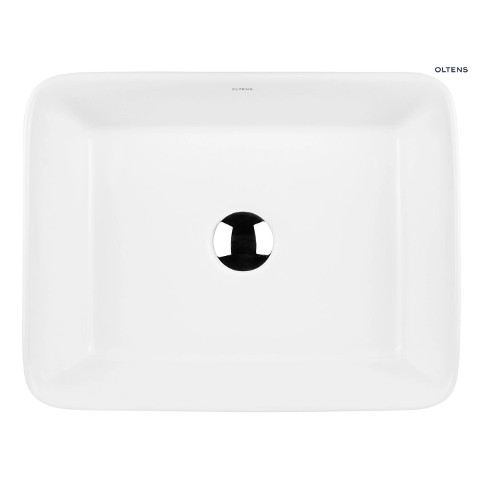 Oltens Forde umywalka 48x37 cm nablatowa prostokątna z powłoką SmartClean biała 40814000