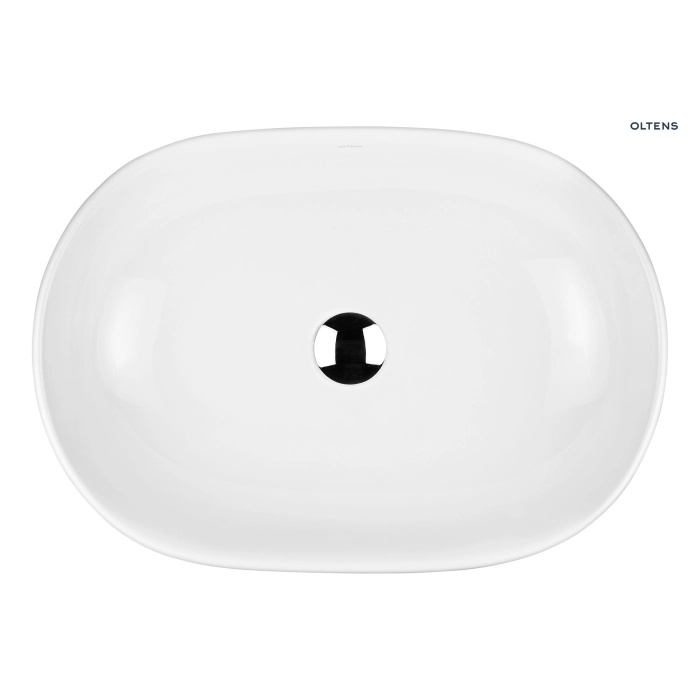 Oltens Hamnes umywalka 60x42,5 cm nablatowa owalna z powłoką SmartClean biała 40815000