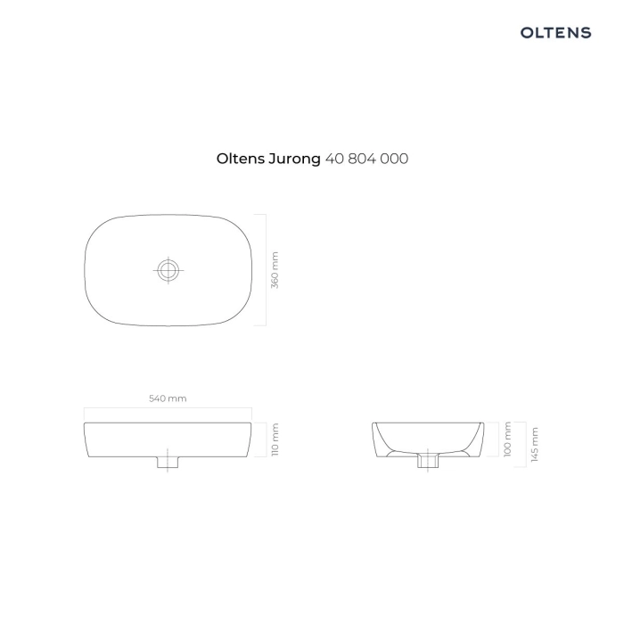 Oltens Jurong umywalka 54x36 cm nablatowa z powłoką SmartClean biała 40804000