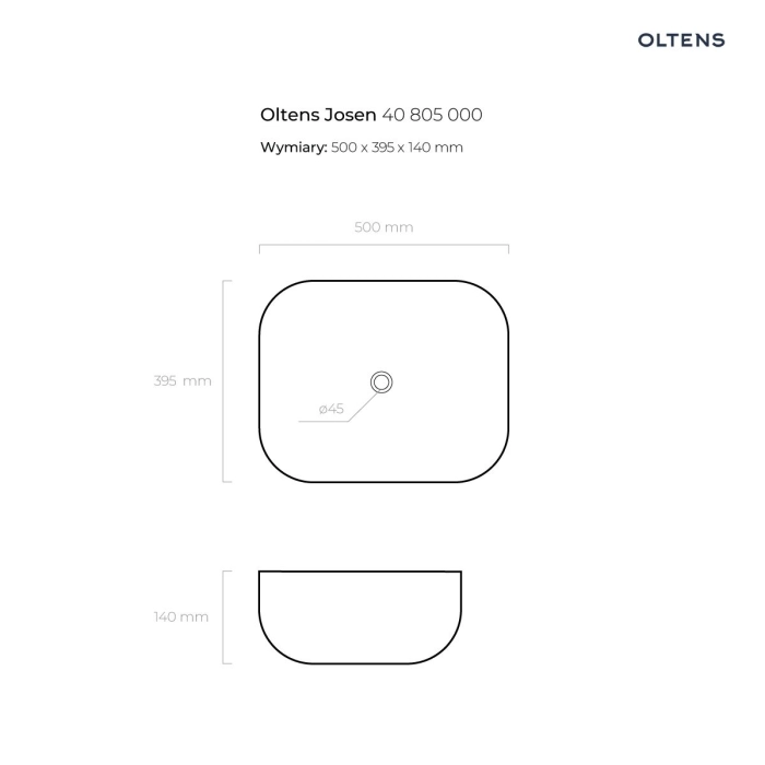 Oltens Lustra umywalka 60,5x35 cm nablatowa prostokątna z powłoką SmartClean biała 40806000