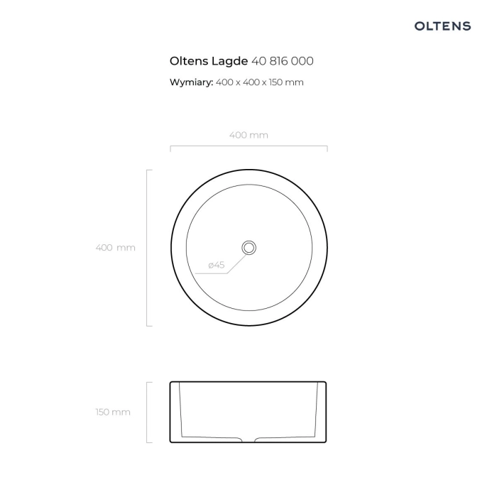 Oltens Solberg umywalka 62x41,5 cm nablatowa prostokątna z powłoką SmartClean biała 40818000