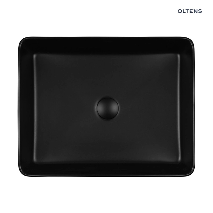 Oltens Forde umywalka 51x40,5 cm nablatowa prostokątna czarny mat 40303300
