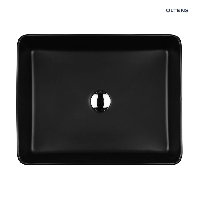 Oltens Forde umywalka 51x40,5 cm nablatowa prostokątna czarny mat 40303300