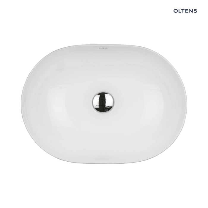 Oltens Hamnes Thin umywalka 49,5x35,5 cm nablatowa owalna biała 40319000