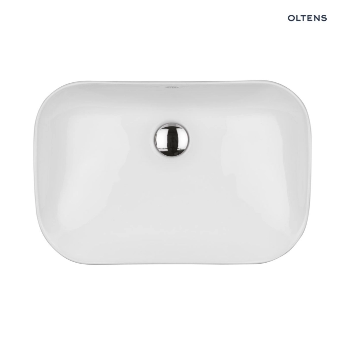 Oltens Solvig umywalka 51x34 cm nablatowa owalna z powłoką SmartClean biała 40822000