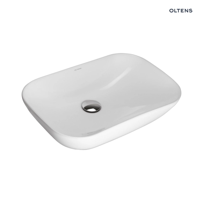 Oltens Solvig umywalka 51x34 cm nablatowa owalna z powłoką SmartClean biała 40822000