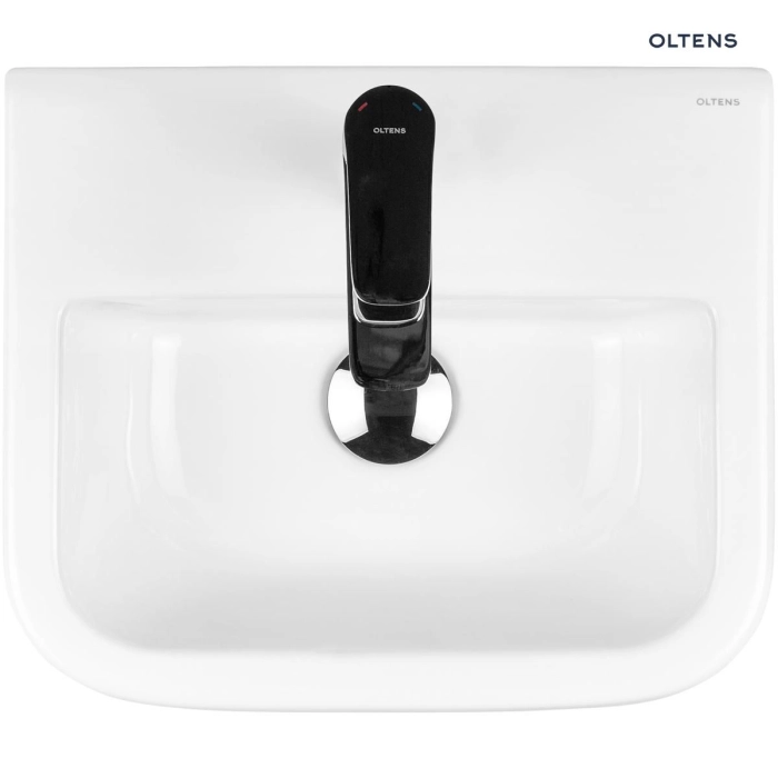 Oltens Vernal umywalka 37x24,5 cm wisząca lewa biała 41004000