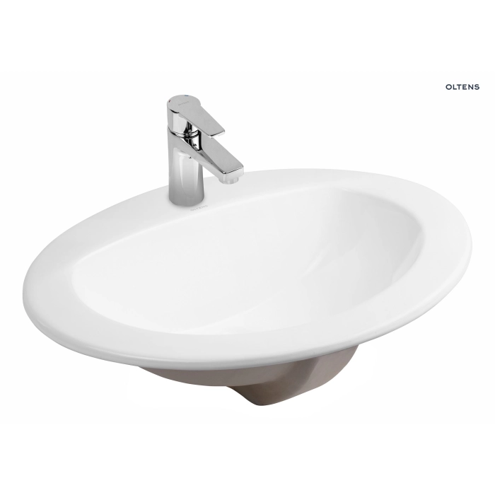 Oltens Kjos umywalka 52x43 cm wpuszczana w blat owalna biała 41200000