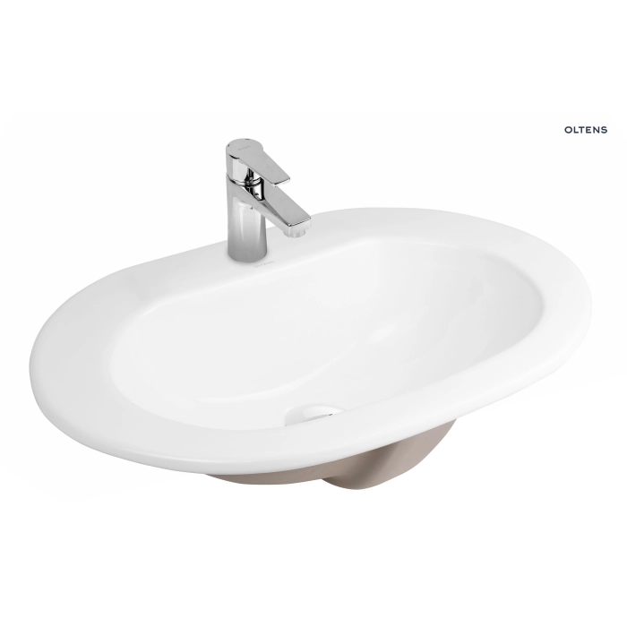Oltens Asta umywalka 55x42 cm wpuszczana w blat owalna biała 41202000