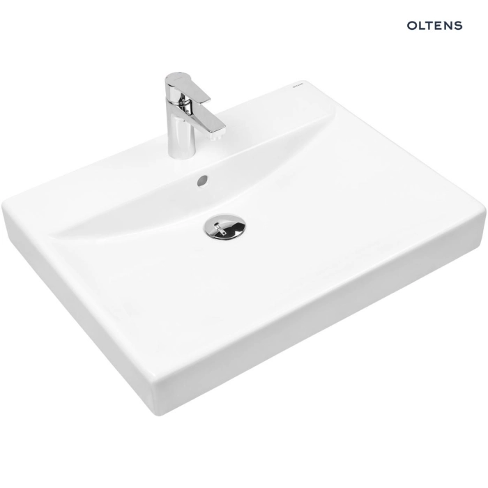 Oltens Hofsa umywalka 60x46 cm nablatowa biała 41305000