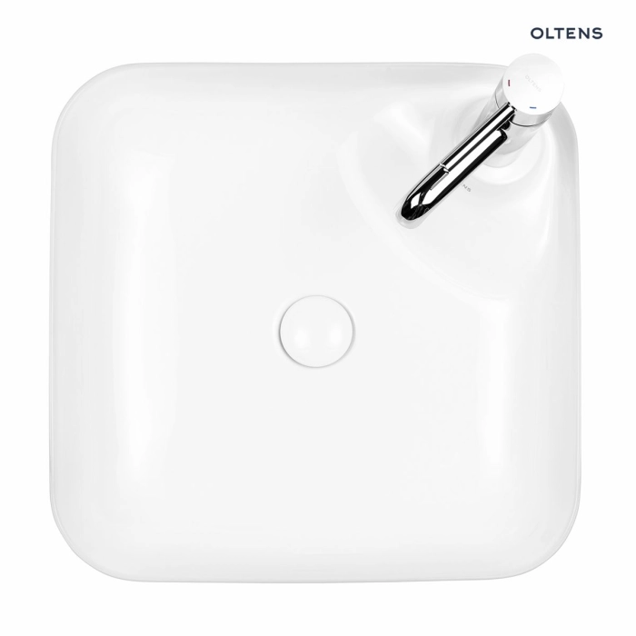 Oltens Hyls umywalka 47 cm nablatowa kwadratowa biała 41309000