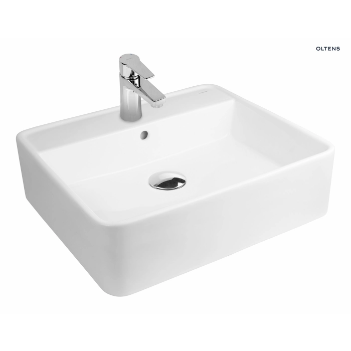 Oltens Duve umywalka 50,5x46 cm nablatowa prostokątna SmartClean biała 41811000