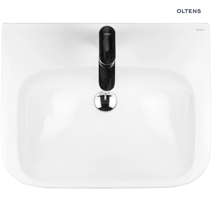Oltens Gulfoss umywalka 60x46 cm nablatowa częściowo wpuszczana z powłoką SmartClean biała 41901000