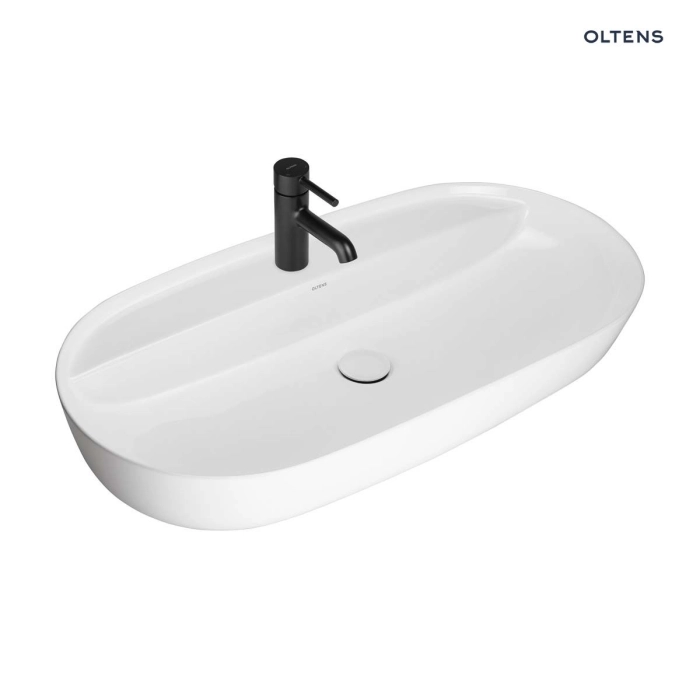 Oltens Solvig umywalka 51x34 cm nablatowa owalna z powłoką SmartClean biała 40822000