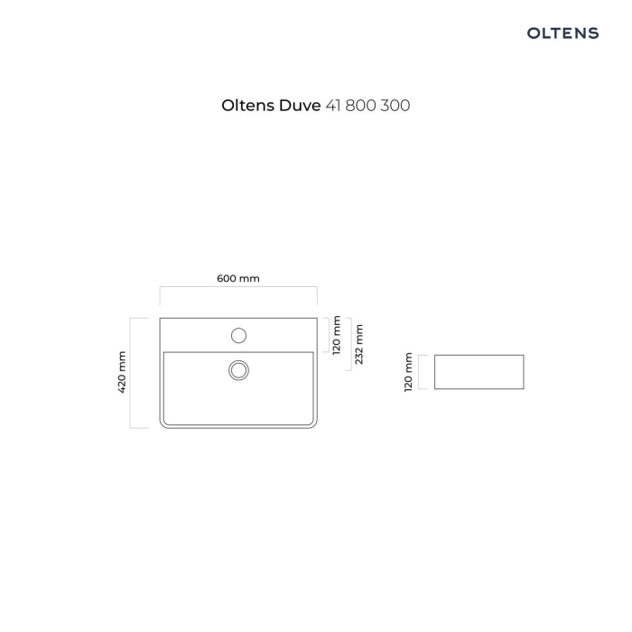 Oltens Hamnes miska WC wisząca PureRim czarny mat 42013300