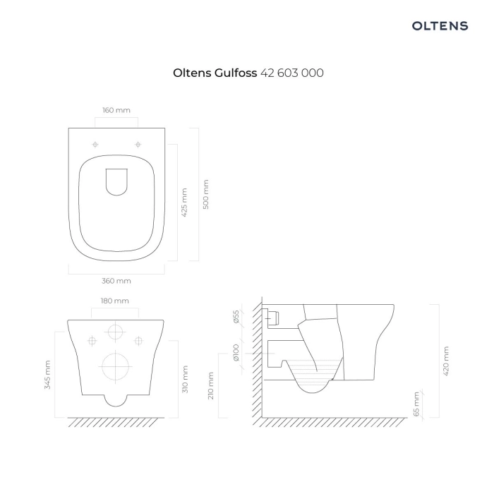 Oltens Gulfoss miska WC wisząca z powłoką SmartClean biała 42603000