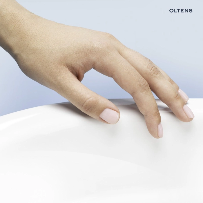 Oltens Hadsel umywalka 50x40 cm nablatowa z powłoką SmartClean biała 40808000