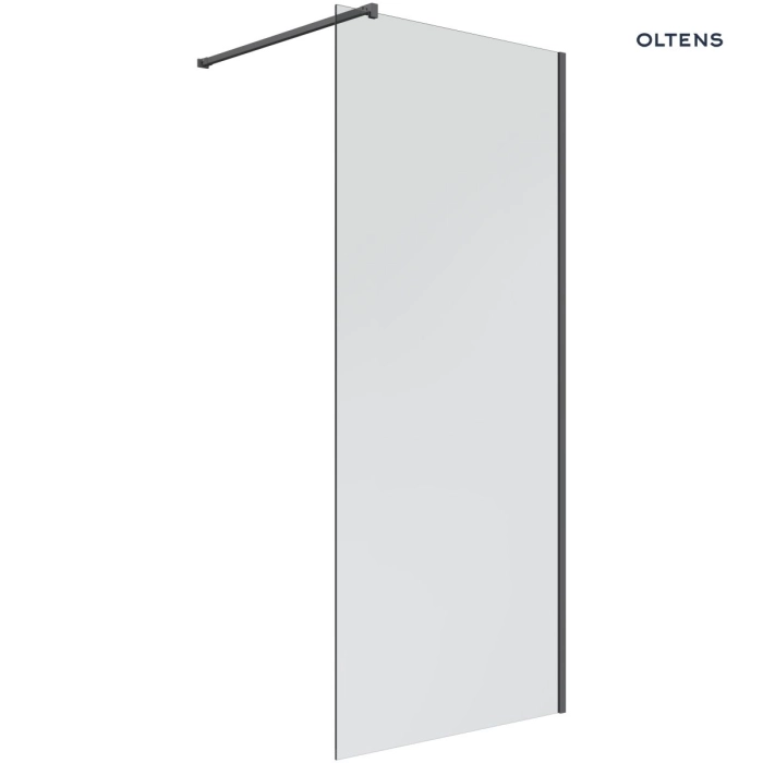 Oltens Bo ścianka prysznicowa Walk-In 100 cm profil czarny mat 22002300