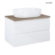 Oltens Vernal szafka 80 cm podumywalkowa wisząca z blatem biały połysk/dąb 60001060