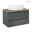Oltens Vernal szafka 80 cm podumywalkowa wisząca z blatem grafit mat/dąb 60001460