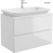 Oltens Hedvig szafka 95 cm podumywalkowa wisząca biały połysk/dąb nova 60200060