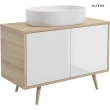Oltens Hedvig szafka 95 cm podumywalkowa wisząca biały połysk/dąb nova 60200060
