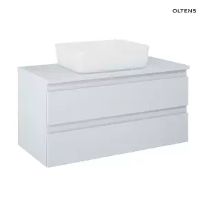 Oltens Vernal szafka 100 cm podumywalkowa wisząca z blatem szary mat 60005700