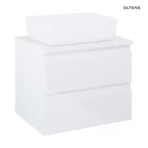 Oltens Vernal szafka 60 cm podumywalkowa wisząca z blatem biały połysk 60006000