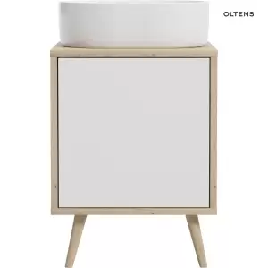 Oltens Hedvig szafka 50 cm podumywalkowa wisząca biały połysk/dąb nova 60202060