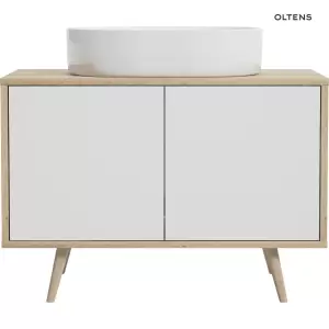 Oltens Hedvig szafka 95 cm podumywalkowa wisząca biały połysk/dąb nova 60200060
