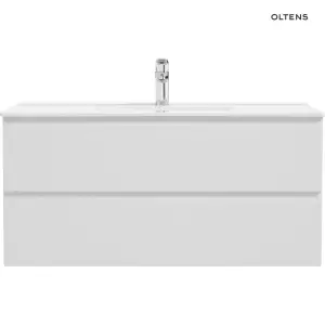 Oltens Vernal szafka 100 cm podumywalkowa wisząca biały połysk 60004000