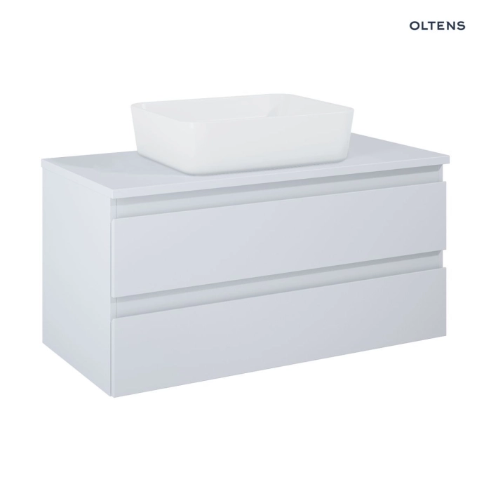 Oltens Vernal szafka 100 cm podumywalkowa wisząca z blatem szary mat 60005700