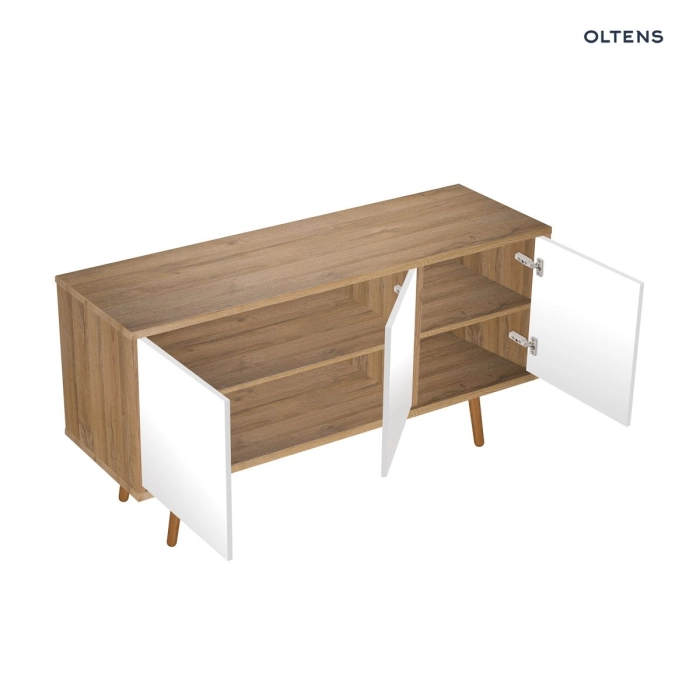 Oltens Hedvig szafka 50 cm podumywalkowa wisząca z półką czarny mat/dąb naturalny 60203360