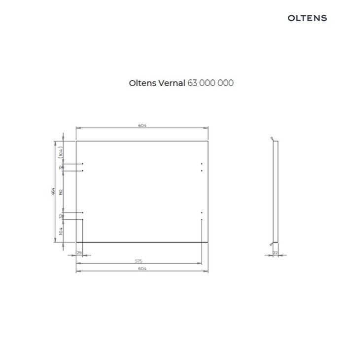 Oltens Vernal blat 60 cm naszafkowy biały połysk 63000000