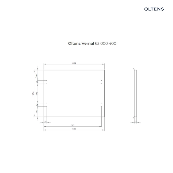 Oltens Vernal blat 60 cm naszafkowy grafit 63000400