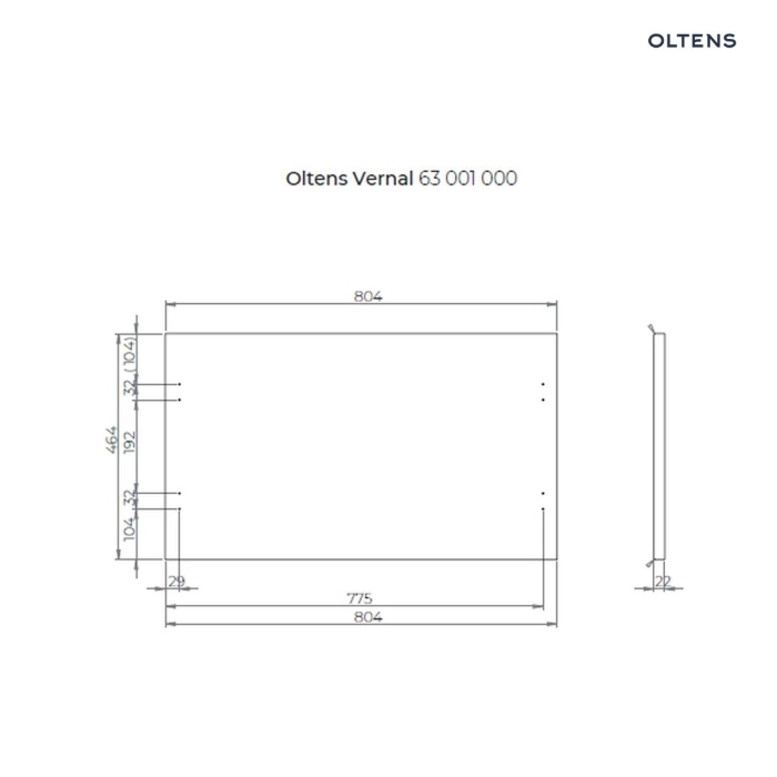 Oltens Vernal blat 80 cm naszafkowy biały połysk 63001000