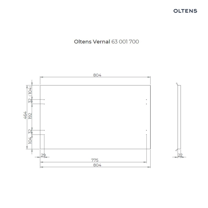 Oltens Vernal blat 80 cm naszafkowy szary mat 63001700