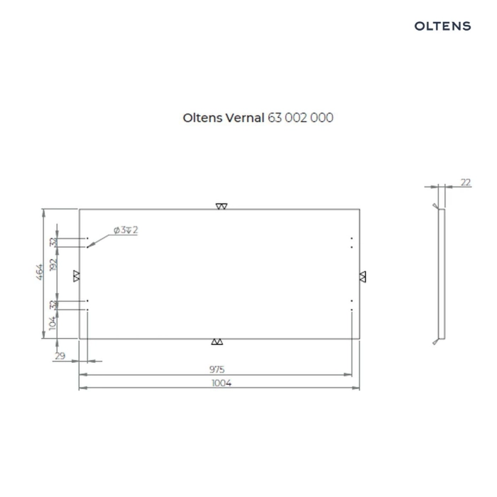 Oltens Vernal blat 100 cm naszafkowy biały połysk 63002000