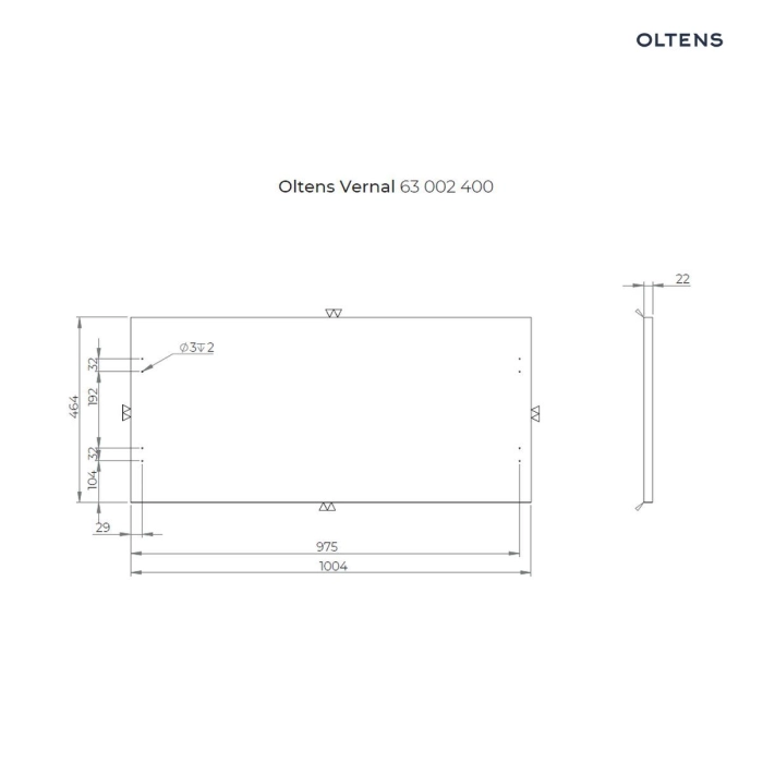 Oltens Vernal blat 100 cm naszafkowy grafit 63002400