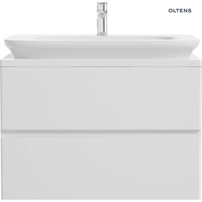 Oltens Gulfoss szafka 60 cm podumywalkowa wisząca z blatem biały połysk 60005000