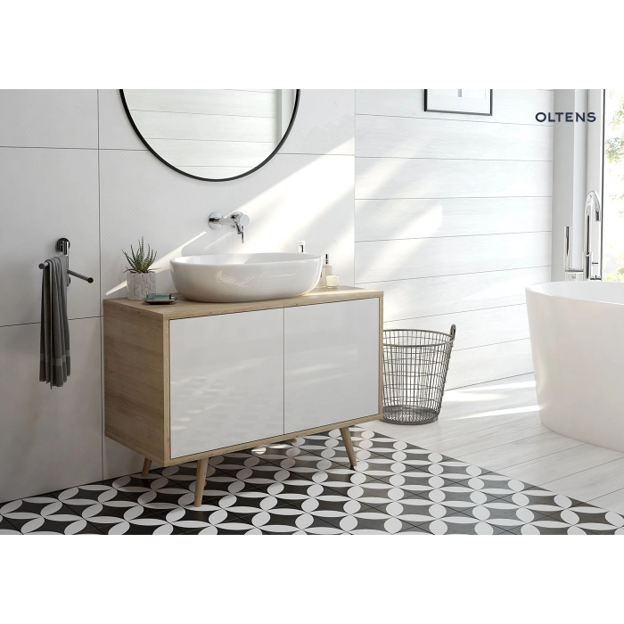Oltens Hedvig szafka 95 cm podumywalkowa wisząca biały połysk/dąb nova 60200060