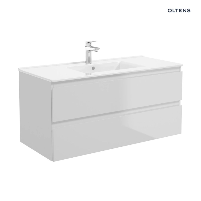Oltens Hvita przyłącze kątowe z uchwytem okrągłe czarny mat 39304300