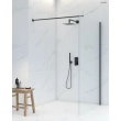 Oltens Bo ścianka prysznicowa Walk-In 100 cm profil czarny mat 22002300