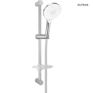 Oltens Saxan EasyClick Alling 60 zestaw prysznicowy z mydelniczką chrom/biały 36003110